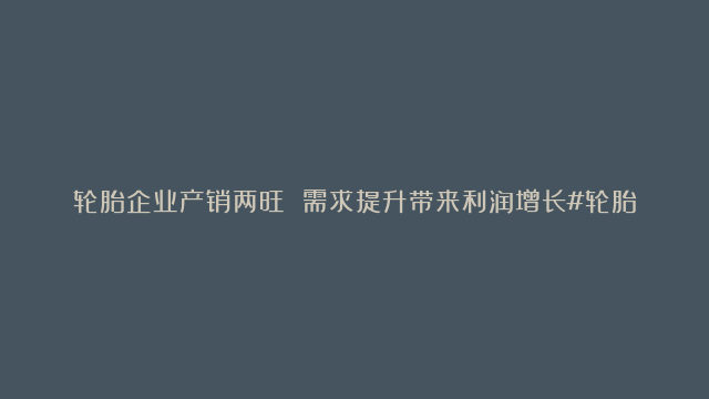 轮胎企业产销两旺 需求提升带来利润增长#轮胎#企业#产销