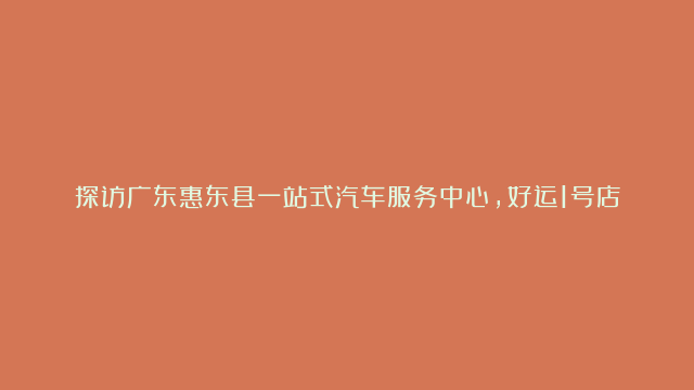 探访广东惠东县一站式汽车服务中心，好运1号店长采访实录！#轮胎#好运一号