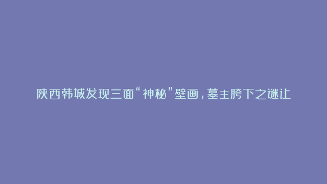 陕西韩城发现三面“神秘”壁画，墓主胯下之谜让人深思，这是怎么回事？