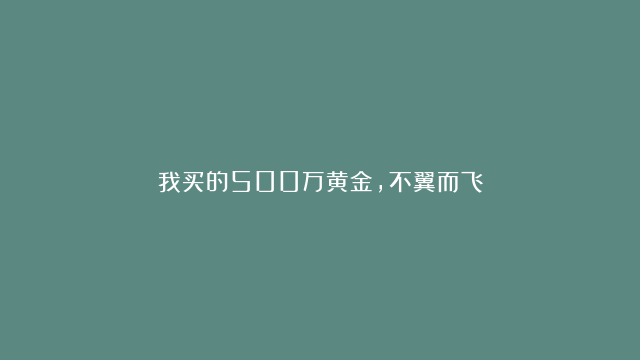 我买的500万黄金，不翼而飞