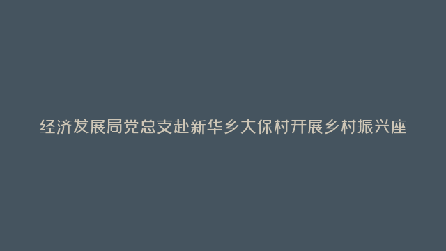 经济发展局党总支赴新华乡大保村开展乡村振兴座谈调研