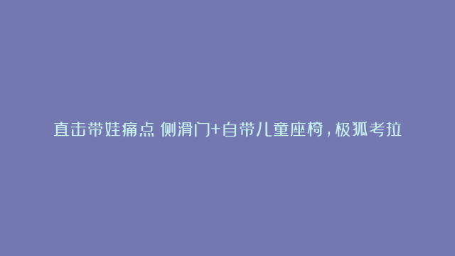 直击带娃痛点！侧滑门+自带儿童座椅，极狐考拉成宝妈快乐车#极狐#考拉#宝妈…