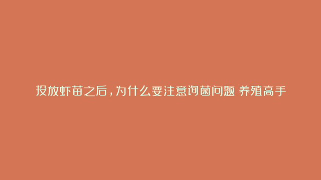 投放虾苗之后，为什么要注意弧菌问题？养殖高手跟你揭露！#养虾 #虾苗 #弧菌