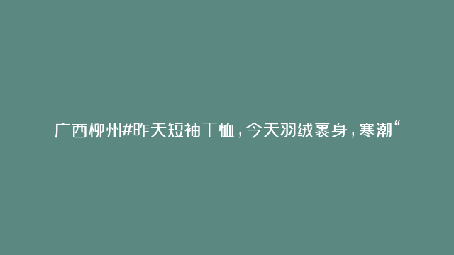 广西柳州#昨天短袖T恤，今天羽绒裹身，寒潮“到货”柳州下雪咯！