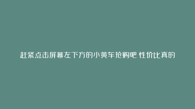 赶紧点击屏幕左下方的小黄车抢购吧！性价比真的没谁了！