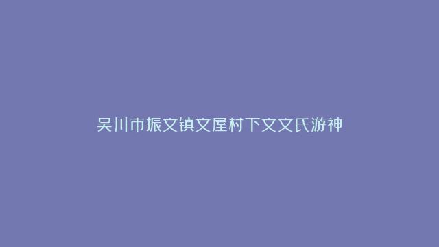 吴川市振文镇文屋村下文文氏游神