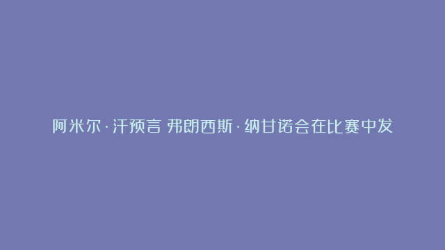 阿米尔·汗预言：弗朗西斯·纳甘诺会在比赛中发现约书亚更好对付