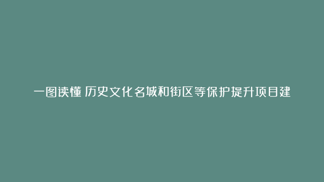 一图读懂《历史文化名城和街区等保护提升项目建设指南》