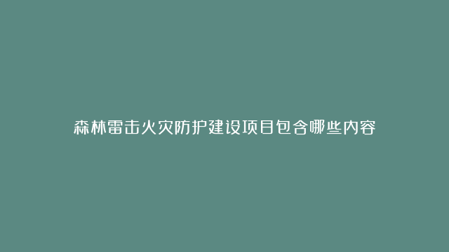 森林雷击火灾防护建设项目包含哪些内容？