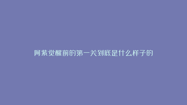 阿紫觉醒前的第一关到底是什么样子的？