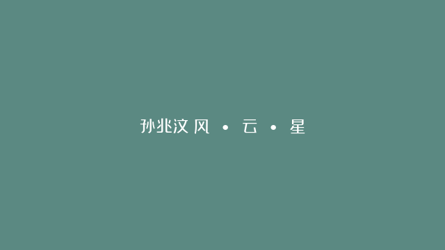 孙兆汶｜风 • 云 • 星