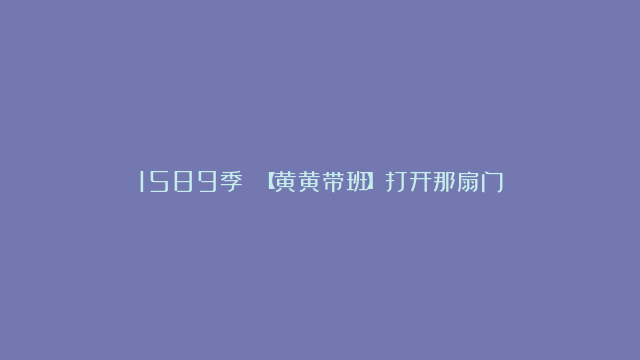 1589季 【黄黄带班】打开那扇门