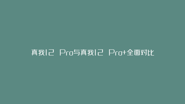 真我12 Pro与真我12 Pro+全面对比：百元差价，如何抉择？