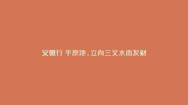 安徽行》平原地，立向三叉水而发财