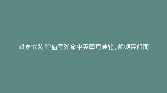 胡塞武装：弹道导弹命中英国万吨轮，船员弃船而逃，货船完全沉没