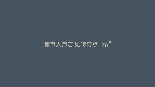 新市人方言：见特有点“za”