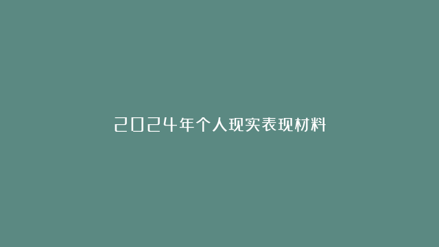 2024年个人现实表现材料