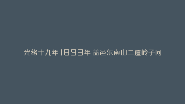 光绪十九年（1893年）盖邑东南山二道岭子同春泰钱帖拾吊