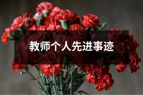 教师个人先进事迹