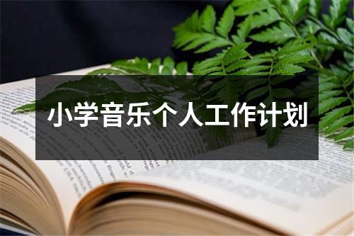 小学音乐个人工作计划