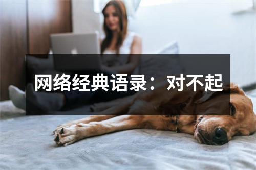 网络经典语录：对不起