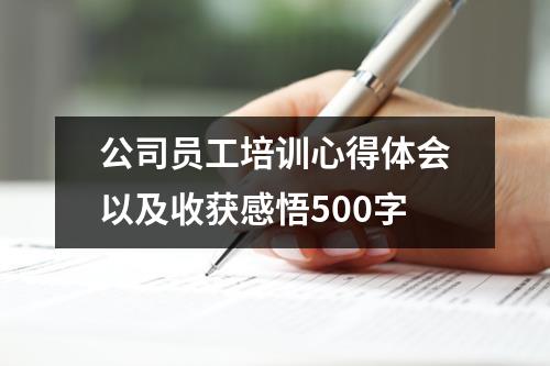 公司员工培训心得体会以及收获感悟500字