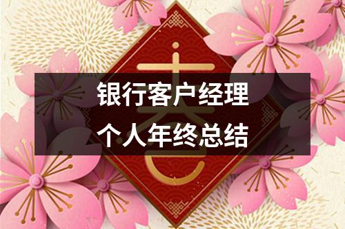 银行客户经理个人年终总结