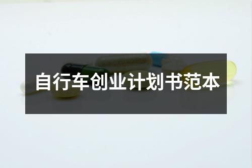 自行车创业计划书范本