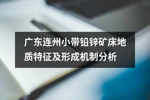 广东连州小带铅锌矿床地质特征及形成机制分析