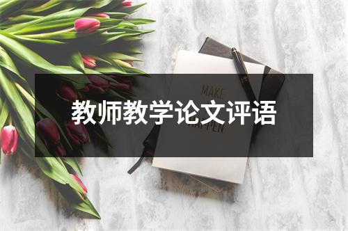 教师教学论文评语