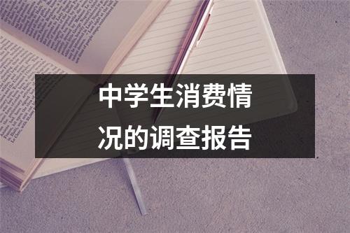 中学生消费情况的调查报告