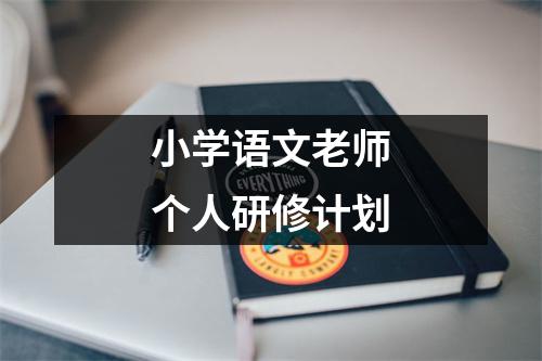 小学语文老师个人研修计划