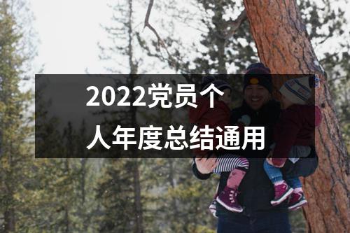 2022党员个人年度总结通用