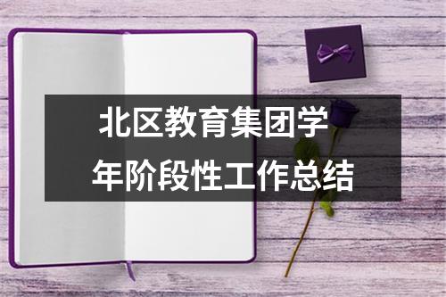 北区教育集团学年阶段性工作总结