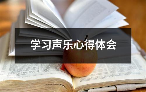 学习声乐心得体会