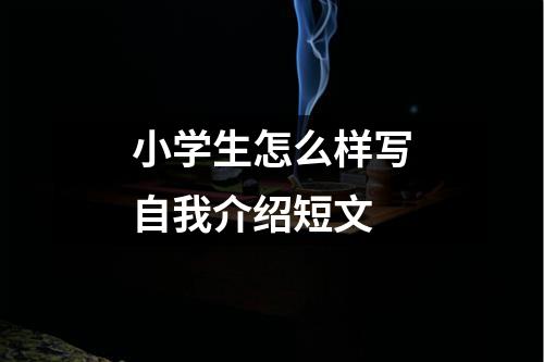 小学生怎么样写自我介绍短文