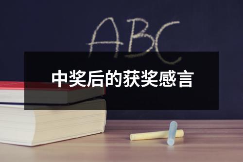 中奖后的获奖感言