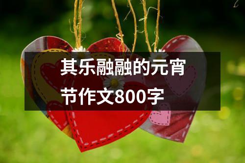 其乐融融的元宵节作文800字