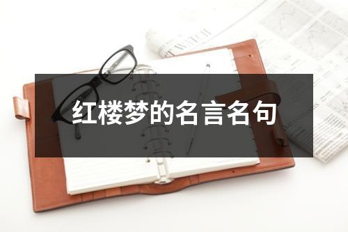 红楼梦的名言名句