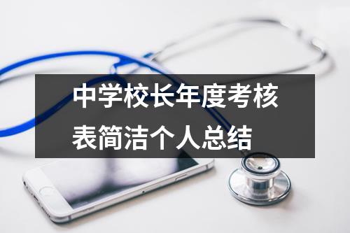 中学校长年度考核表简洁个人总结