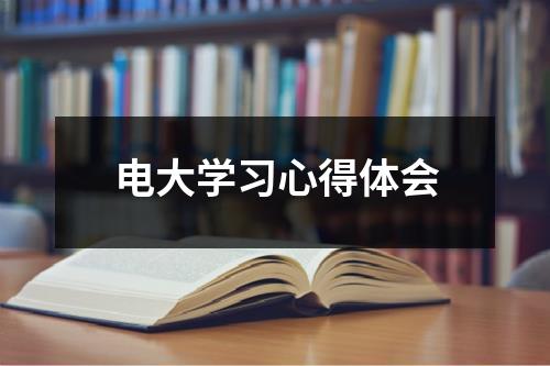 电大学习心得体会