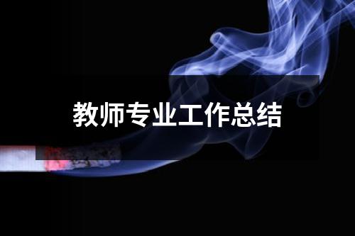 教师专业工作总结