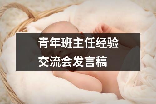 青年班主任经验交流会发言稿