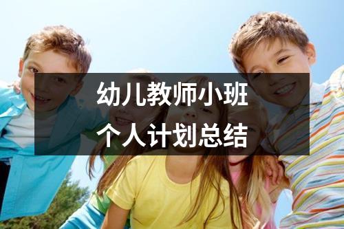 幼儿教师小班个人计划总结