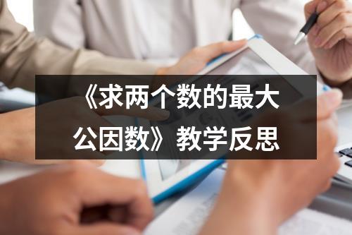 《求两个数的最大公因数》教学反思