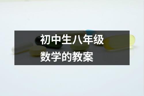 初中生八年级数学的教案