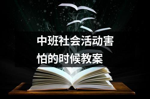 中班社会活动害怕的时候教案