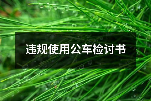 违规使用公车检讨书