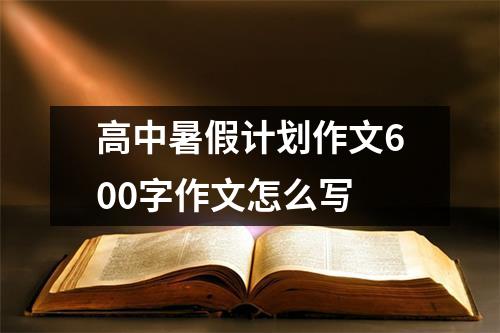 高中暑假计划作文600字作文怎么写