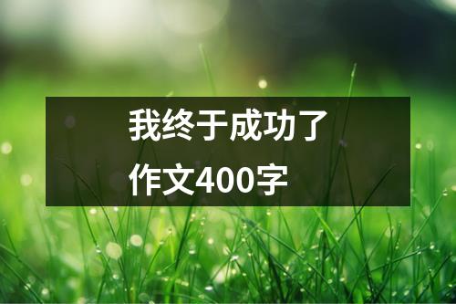 我终于成功了作文400字